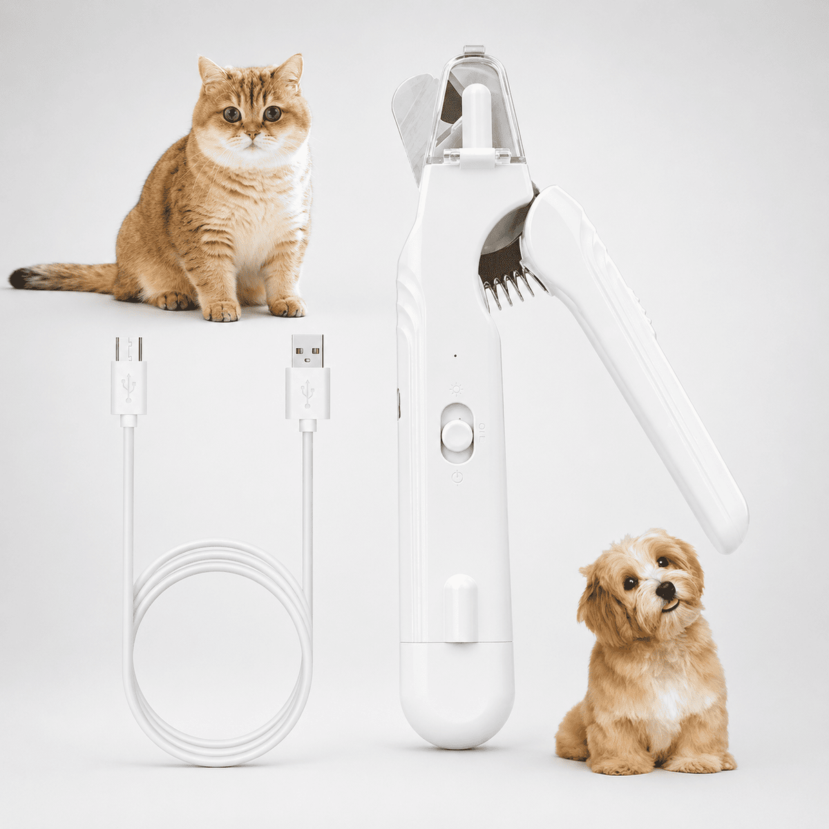 2 in 1 Pet Nail Clippers with LED